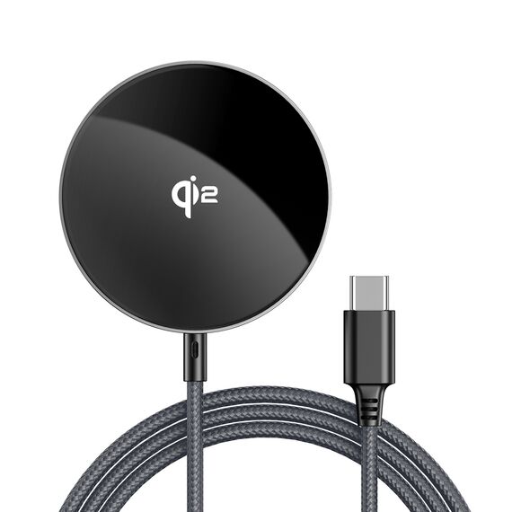 Acefast E24 Qi2 15W Magnetic Inductive Charger with 1.2m USB-C Cable - Black - Powerbanks - Smartphone Chargers - Techbox