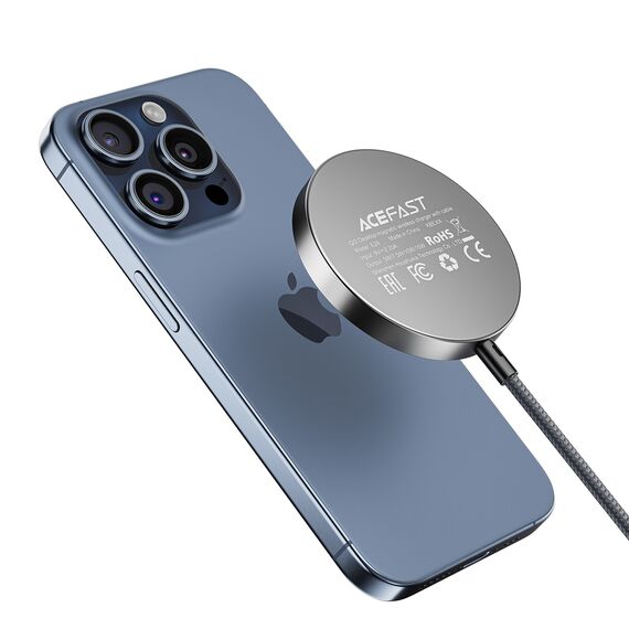 Acefast E24 Qi2 15W Magnetic Inductive Charger with 1.2m USB-C Cable - Black - Powerbanks - Smartphone Chargers - Techbox
