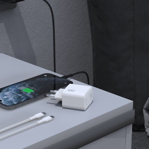 Dudao A28C 45W GaN Wall Charger + USB-C Cable - Black | Techbox