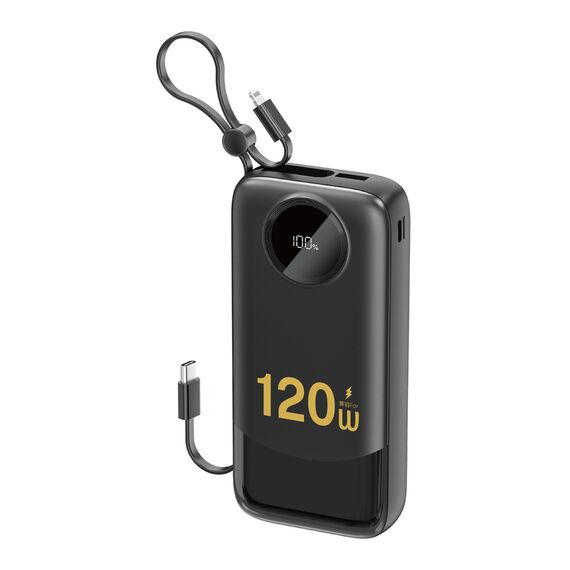 Dudao K13Pro 20000mAh Powerbank with Built-in Cable - Black - Travel Chargers - Smartphone Chargers - Techbox
