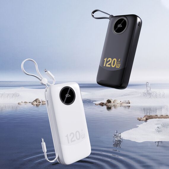 Dudao K13Pro 20000mAh Powerbank with Built-in Cable - White - Travel Chargers - Smartphone Chargers - Techbox