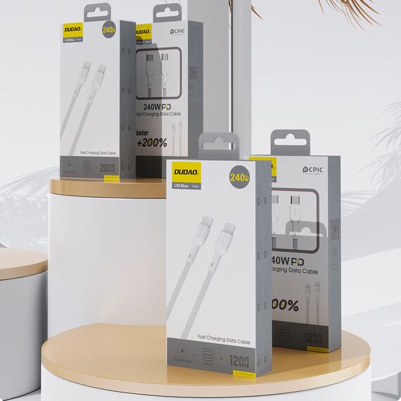 Dudao L9C Max 240W PD USB-C - USB-C 2m Cable - White - Cables & Adapters - Cables & Accessories - Techbox