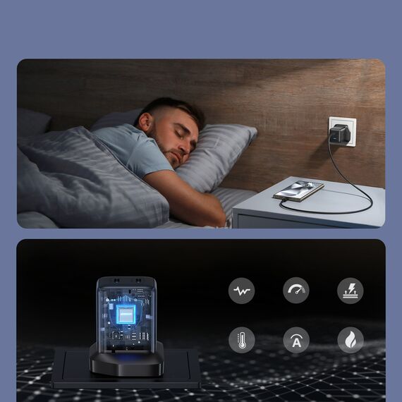 Joyroom JR-TCG17 45W 2 x USB-C wall charger (UK plug) - black - Travel Chargers - Smartphone Chargers - Techbox