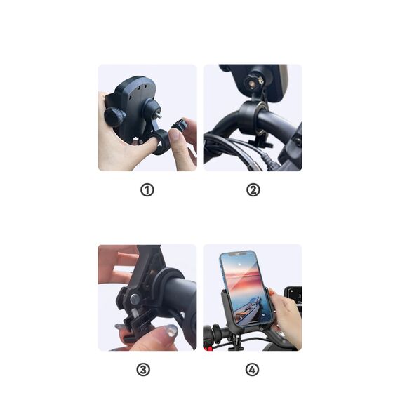 Joyroom JR-ZS431 phone holder for bike, motorcycle, scooter - black - Bicycle - Sports & Fitness - Techbox