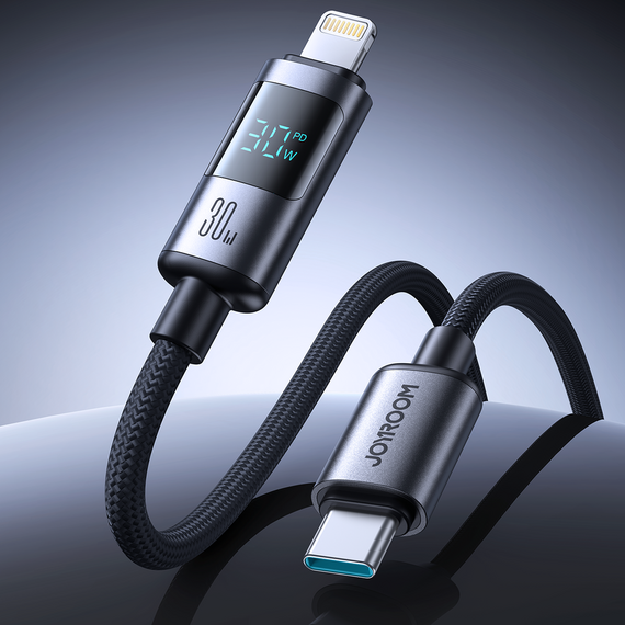Joyroom S-A16 Pro Prism Series 30W USB-C - Lightning Cable with Display 1.2m - Black - Cables & Adapters - Cables & Accessories - Techbox