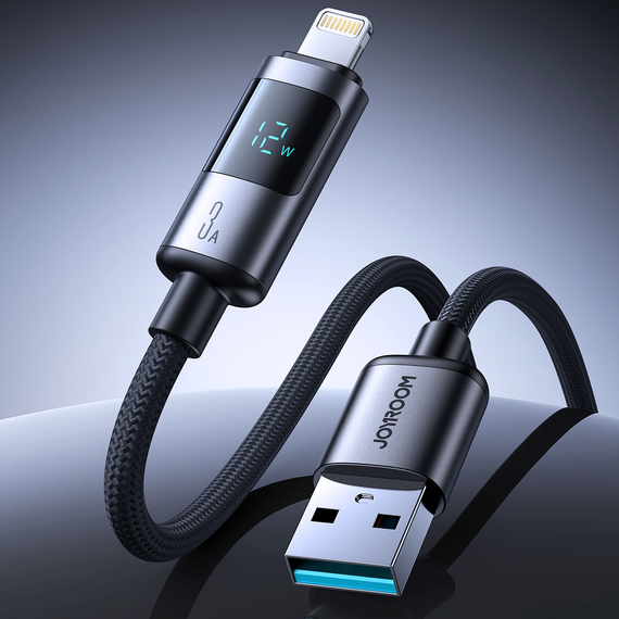 Joyroom S-A16 Pro Prism Series 3A USB-A - Lightning Cable with Display 1.2m - Black - Cables & Adapters - Cables & Accessories - Techbox