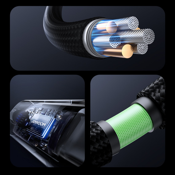 Joyroom S-A16 Pro Prism Series 3A USB-A - Lightning Cable with Display 1.2m - Black - Cables & Adapters - Cables & Accessories - Techbox