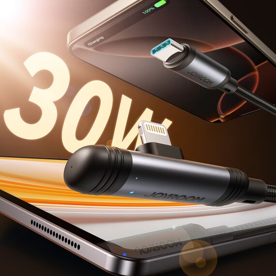 Joyroom S-A56 EnjoyX Series 90° USB-C - Lightning cable 30W 1.2m - black | Techbox