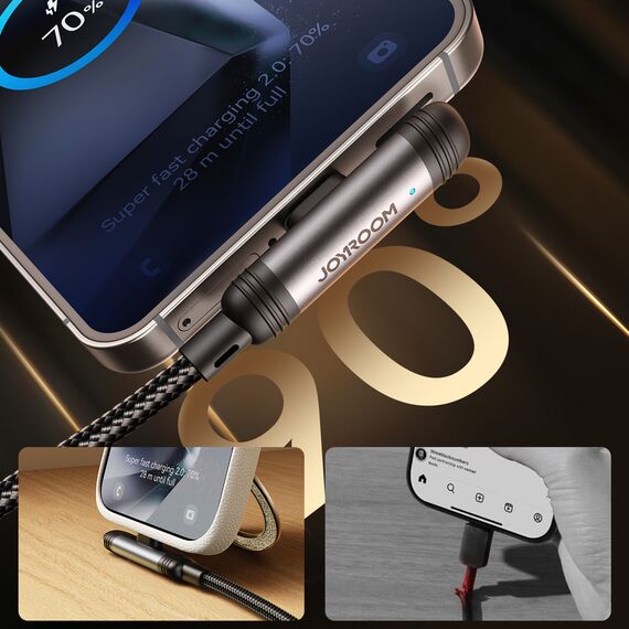 Joyroom S-A56 EnjoyX Series 90? USB-C - USB-C cable 60W 1.2m - black - Cables & Adapters - Cables & Accessories - Techbox