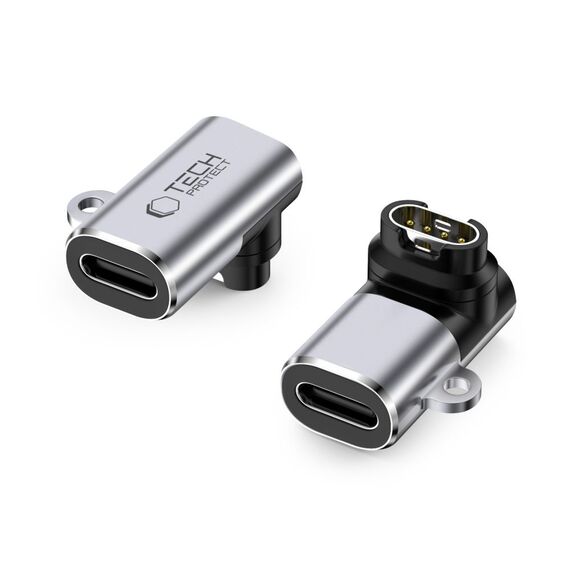 Tech-Protect Ultraboost USB-C Angle Adapter for Garmin Watch - Gray - Cables & Adapters - Cables & Accessories - Techbox