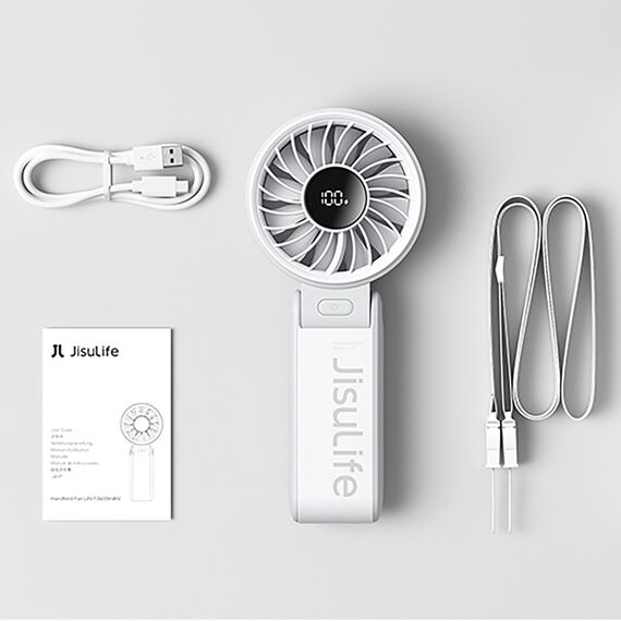 Jisulife Handheld Fan Life7 5000mAh Portable USB Fan - Gray - Fan Coolers - Cooling & Heating - Techbox