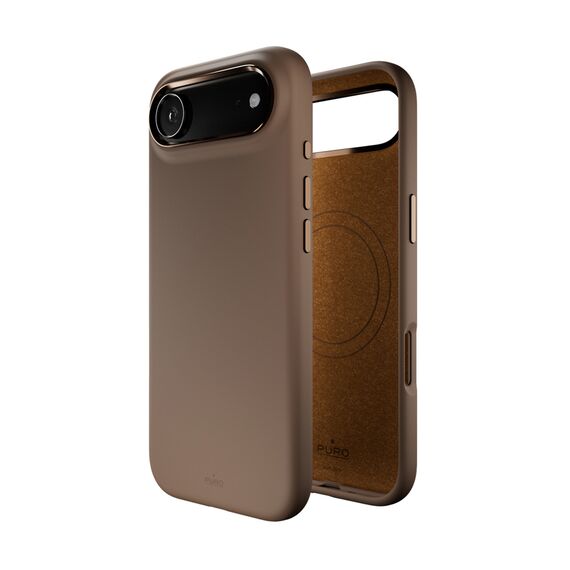 Pure Icon Mag Pro Liquid Silicone Case for iPhone 17 Air, MagSafe Compatible, with Camera Protection and Aluminum Buttons - Brown - Apple Cases - Cases - Techbox