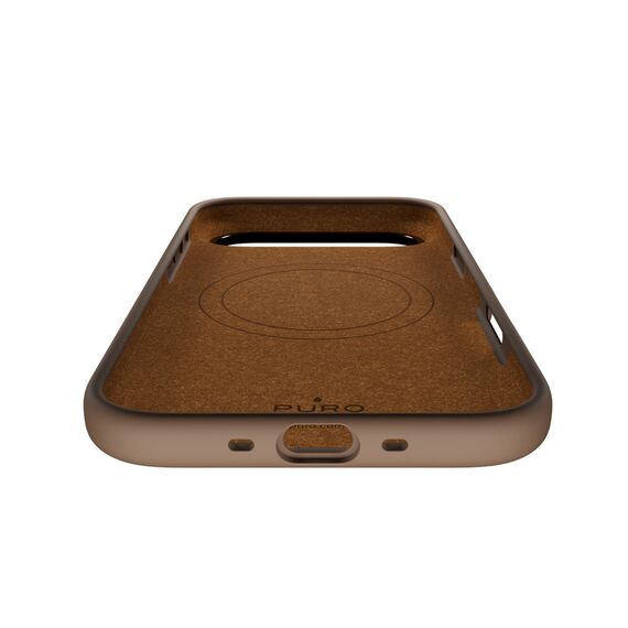 Pure Icon Mag Pro Liquid Silicone Case for iPhone 17 Air, MagSafe Compatible, with Camera Protection and Aluminum Buttons - Brown - Apple Cases - Cases - Techbox