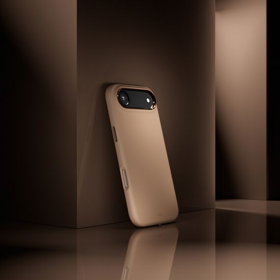 Pure Icon Mag Pro Liquid Silicone Case for iPhone 17 Air, MagSafe Compatible, with Camera Protection and Aluminum Buttons - Brown - Apple Cases - Cases - Techbox