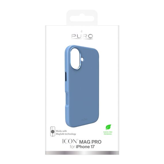 Pure Icon Mag Pro Liquid Silicone Case for iPhone 17, MagSafe Compatible, with Camera Protection and Aluminum Buttons - Blue - Apple Cases - Cases - Techbox