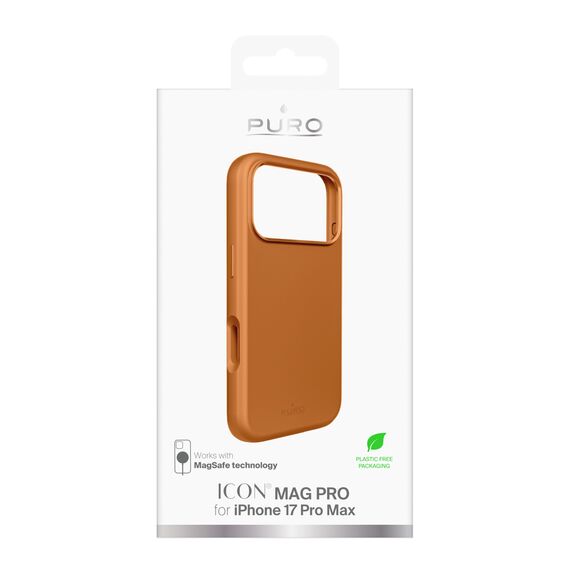 Pure Icon Mag Pro Liquid Silicone Case for iPhone 17 Pro Max, MagSafe Compatible, with Camera Protection and Aluminum Buttons - Orange | Techbox