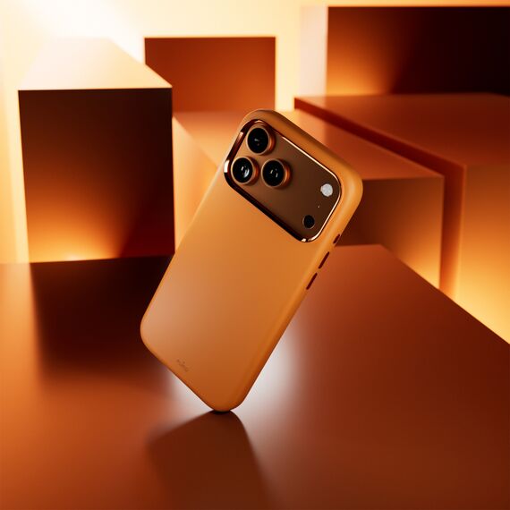 Pure Icon Mag Pro Liquid Silicone Case for iPhone 17 Pro Max, MagSafe Compatible, with Camera Protection and Aluminum Buttons - Orange | Techbox