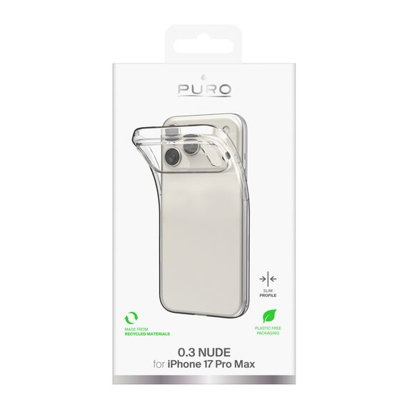 Puro 0.3 Nude Ultra-Slim TPU Case for iPhone 17 Pro Max - Transparent | Techbox