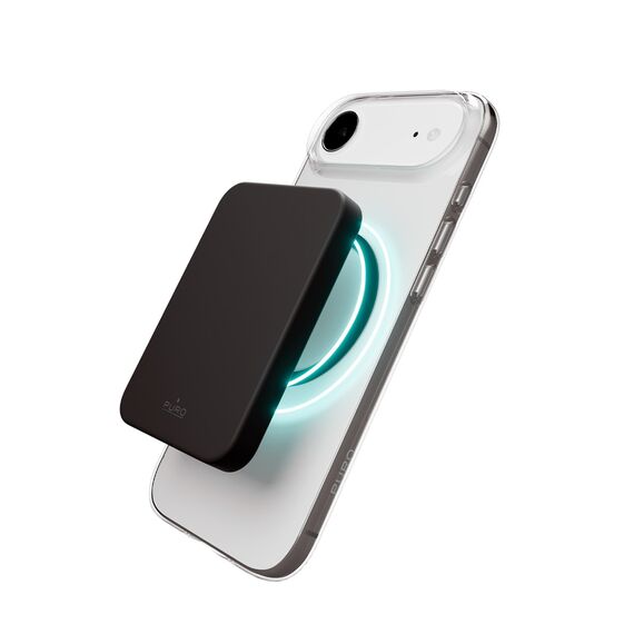 Puro Lite Mag TPU+PC Case Compatible with MagSafe for iPhone 17 Air - Transparent with Black Ring | Techbox