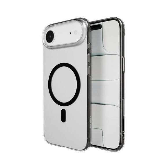Puro Lite Mag TPU+PC Case Compatible with MagSafe for iPhone 17 Air - Transparent with Black Ring | Techbox