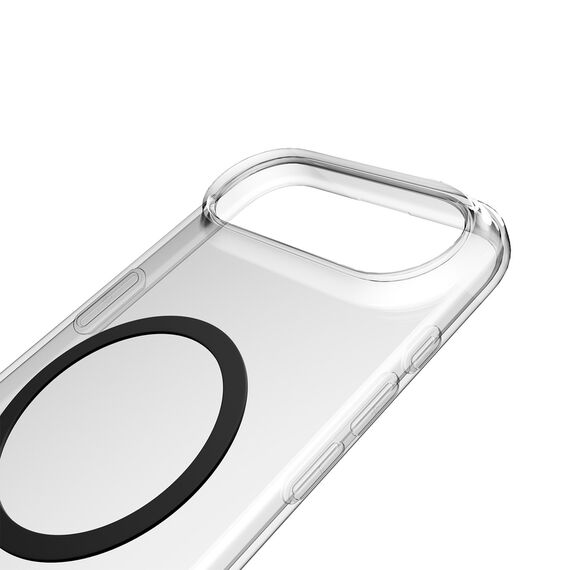 Puro Lite Mag TPU+PC Case Compatible with MagSafe for iPhone 17 Air - Transparent with Black Ring | Techbox