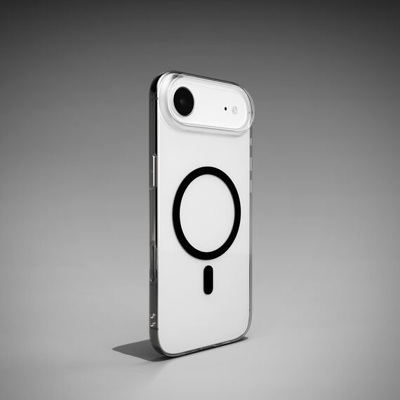 Puro Lite Mag TPU+PC Case Compatible with MagSafe for iPhone 17 Air - Transparent with Black Ring | Techbox