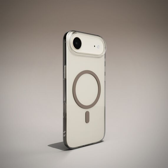 Puro Lite Mag TPU+PC Case Compatible with MagSafe for iPhone 17 Air - Transparent with Brown Ring | Techbox