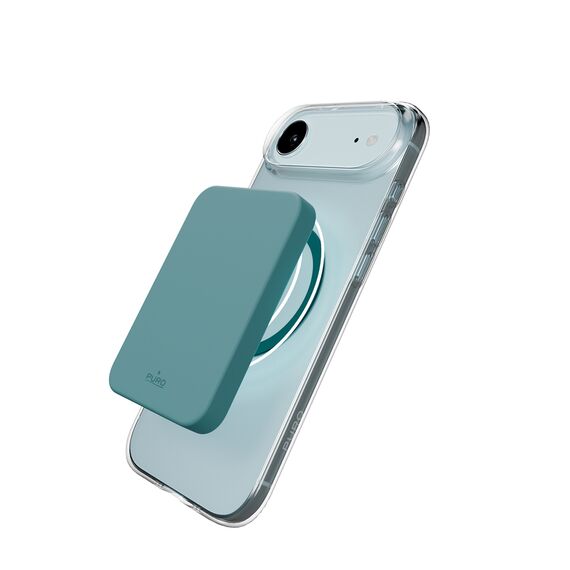 Puro Lite Mag TPU+PC Case Compatible with MagSafe for iPhone 17 Air - Transparent with Turquoise Ring | Techbox