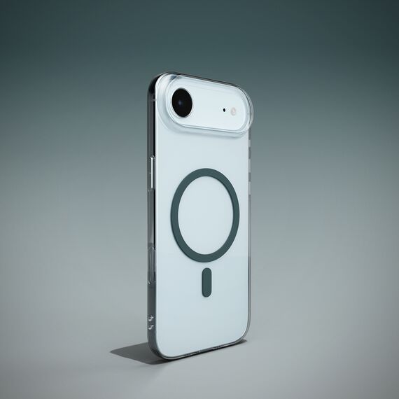Puro Lite Mag TPU+PC Case Compatible with MagSafe for iPhone 17 Air - Transparent with Turquoise Ring | Techbox