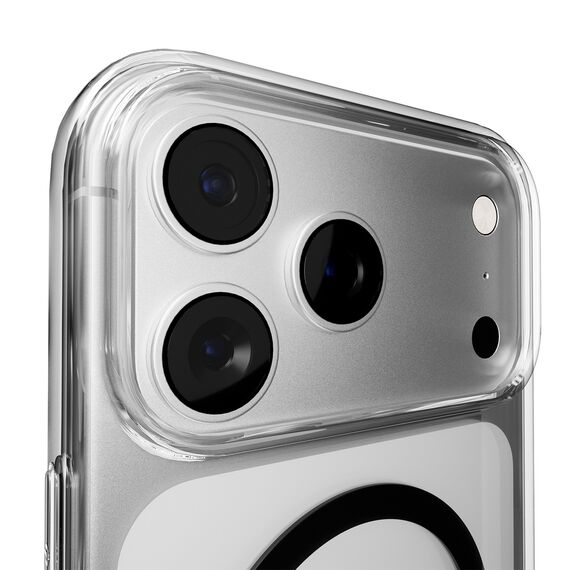 Puro Lite Mag TPU+PC Case Compatible with MagSafe for iPhone 17 Pro Max - Transparent with Black Ring | Techbox