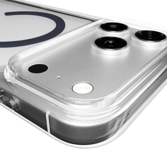 Puro Lite Mag TPU+PC Case Compatible with MagSafe for iPhone 17 Pro Max - Transparent with Blue Ring | Techbox