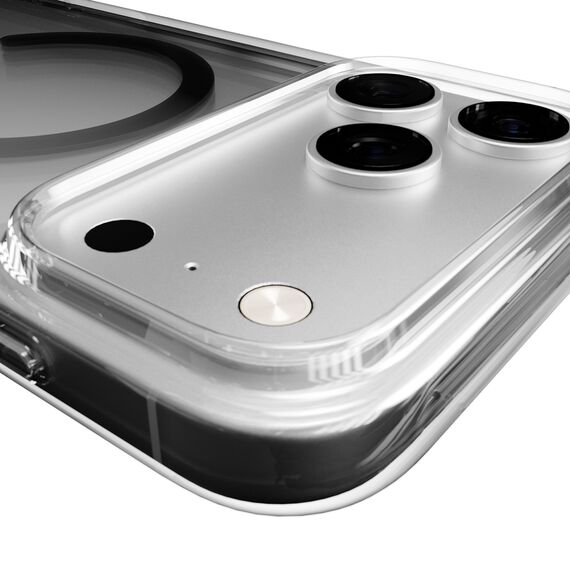 Puro Lite Mag TPU+PC Case Compatible with MagSafe for iPhone 17 Pro Max - Transparent with Gray Ring | Techbox