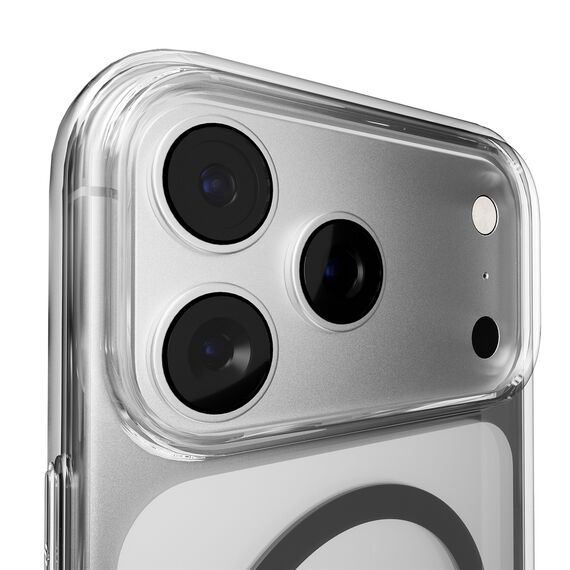 Puro Lite Mag TPU+PC Case Compatible with MagSafe for iPhone 17 Pro Max - Transparent with Gray Ring | Techbox
