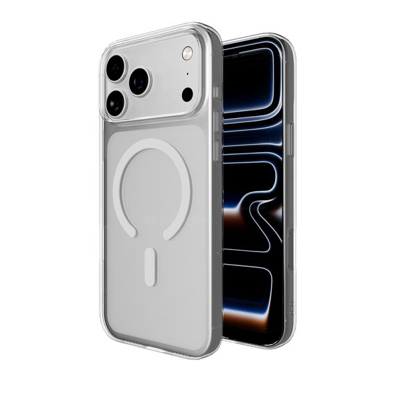 Puro Lite Mag TPU+PC Case Compatible with MagSafe for iPhone 17 Pro Max - Transparent with White Ring | Techbox