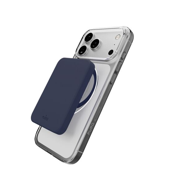 Puro Lite Mag TPU+PC Case Compatible with MagSafe for iPhone 17 Pro - Transparent with Blue Ring | Techbox