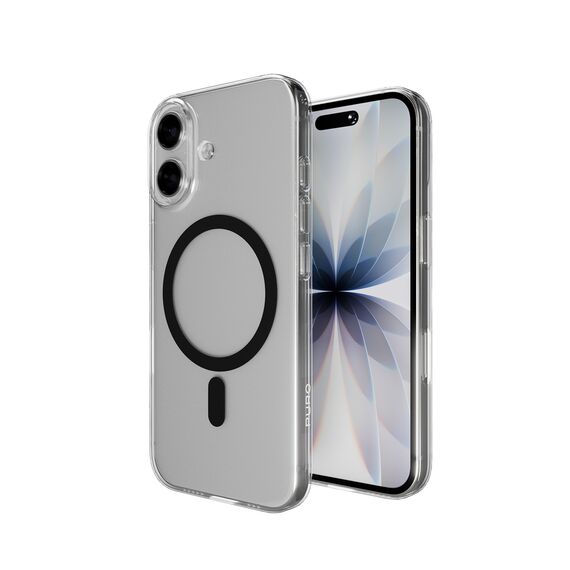 Puro Lite Mag TPU+PC Case Compatible with MagSafe for iPhone 17 - Transparent with Black Ring | Techbox