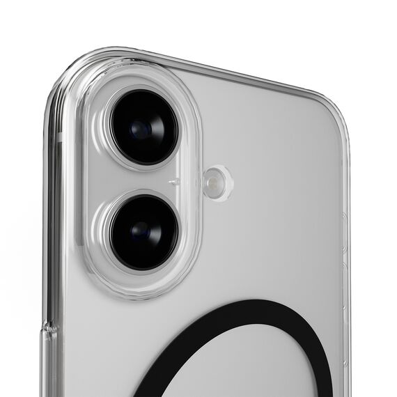 Puro Lite Mag TPU+PC Case Compatible with MagSafe for iPhone 17 - Transparent with Black Ring | Techbox