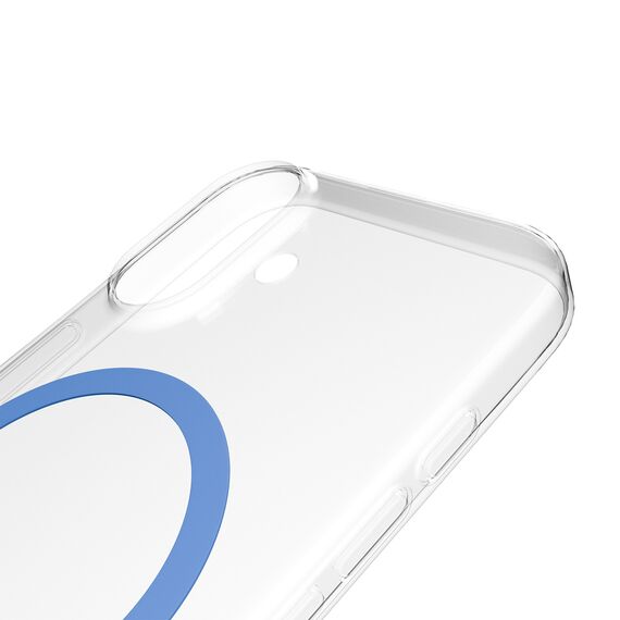 Puro Lite Mag TPU+PC Case Compatible with MagSafe for iPhone 17 - Transparent with Blue Ring | Techbox