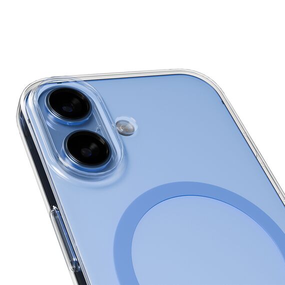 Puro Lite Mag TPU+PC Case Compatible with MagSafe for iPhone 17 - Transparent with Blue Ring | Techbox