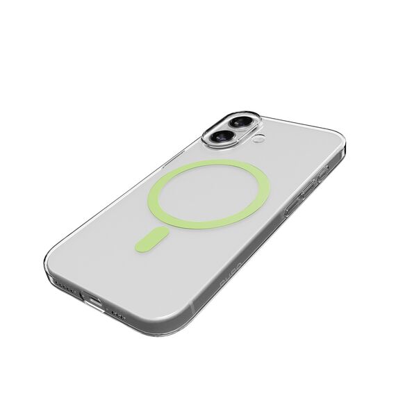 Puro Lite Mag TPU+PC Case Compatible with MagSafe for iPhone 17 - Transparent with Green Ring | Techbox