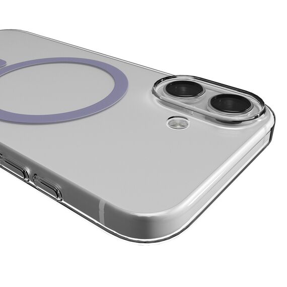 Puro Lite Mag TPU+PC Case Compatible with MagSafe for iPhone 17 - Transparent with Pink Ring | Techbox