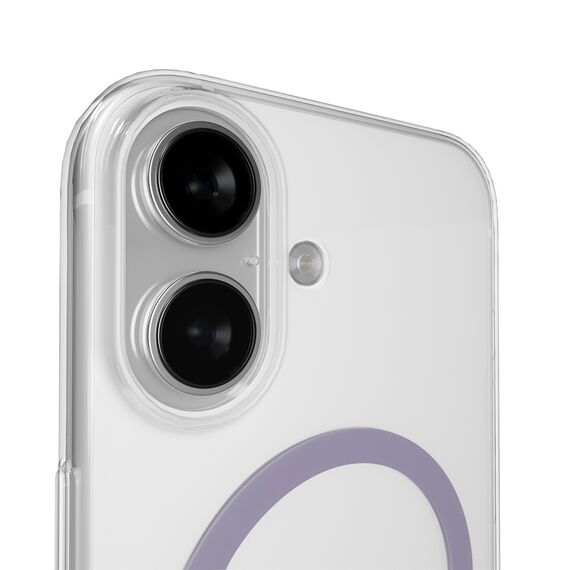 Puro Lite Mag TPU+PC Case Compatible with MagSafe for iPhone 17 - Transparent with Pink Ring | Techbox