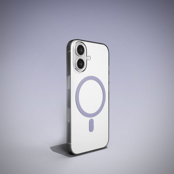 Puro Lite Mag TPU+PC Case Compatible with MagSafe for iPhone 17 - Transparent with Pink Ring | Techbox