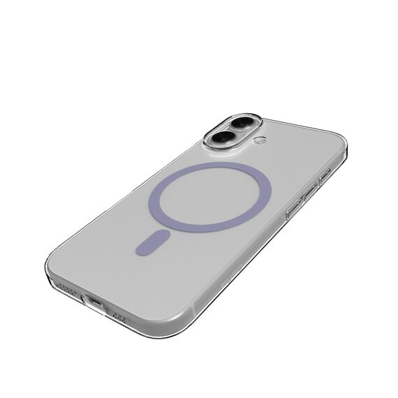 Puro Lite Mag TPU+PC Case Compatible with MagSafe for iPhone 17 - Transparent with Pink Ring | Techbox