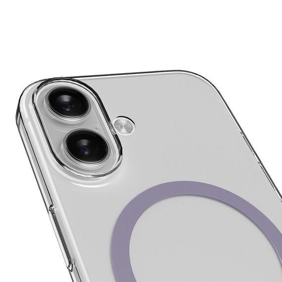 Puro Lite Mag TPU+PC Case Compatible with MagSafe for iPhone 17 - Transparent with Pink Ring | Techbox
