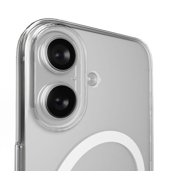 Puro Lite Mag TPU+PC Case Compatible with MagSafe for iPhone 17 - Transparent with White Ring | Techbox