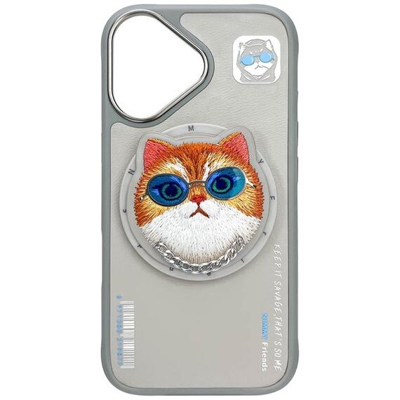 Nimmy Glasses Cool Cat MagSafe Case for iPhone 16 - Gray - Apple Cases - Cases - Techbox