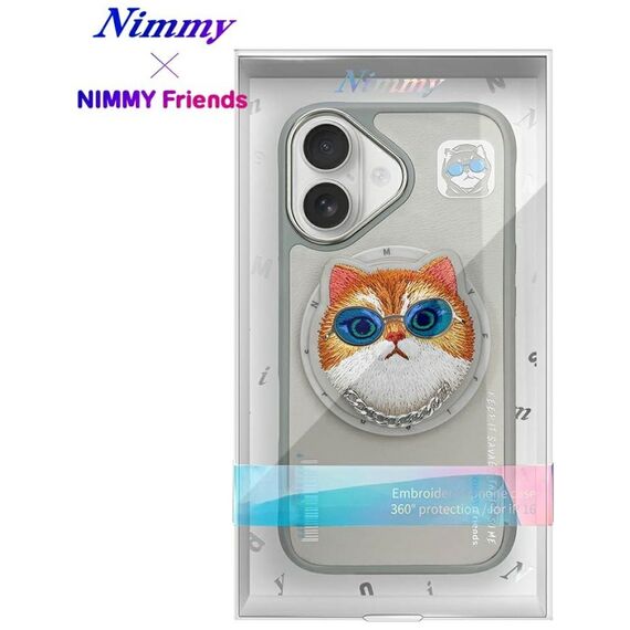 Nimmy Glasses Cool Cat MagSafe Case for iPhone 16 - Gray - Apple Cases - Cases - Techbox