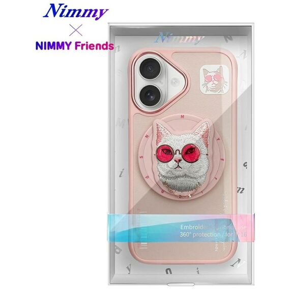 Nimmy Glasses Cool Cat MagSafe Case for iPhone 16 - Pink | Techbox