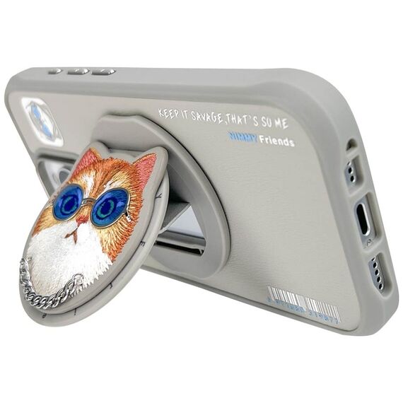 Nimmy Glasses Cool Cat MagSafe Case for iPhone 16 Pro Max - Gray